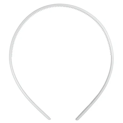 Haarreifen Kunststoff Weiß, 7 mm
