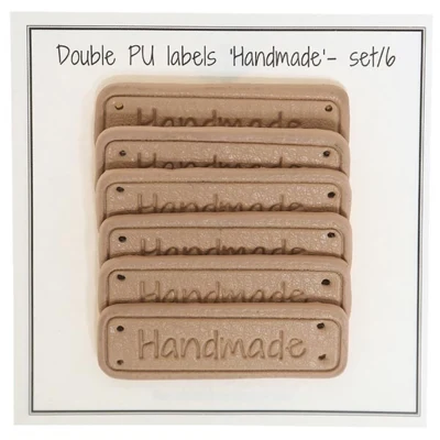 Go Handmade Double Label, PU-Leder, 5 x 1,5 cm, handgefertigt, 6-tlg