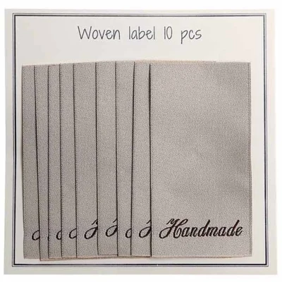Go Handmade Woven Label, handgefertigt, 60 x 32 mm, 10 Stück