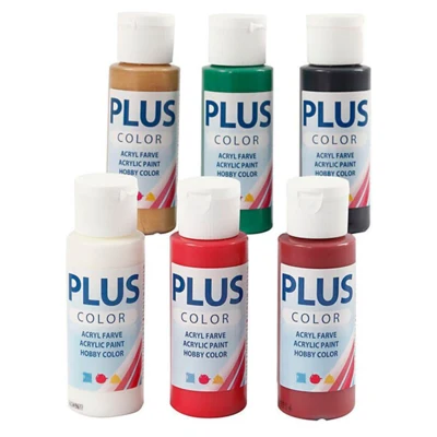 Plus Color Acrylfarbe, Weihnachtsfarben, 6 x 60 ml