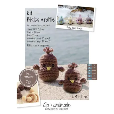 Go Handmade Häkelpaket Vogelbabys und Rassel