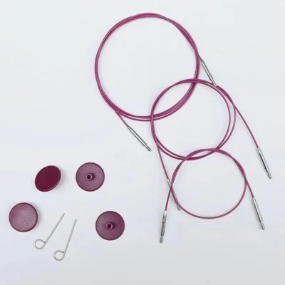 KnitPro Edelstahlkabel Swivel Lila (40-150 cm)