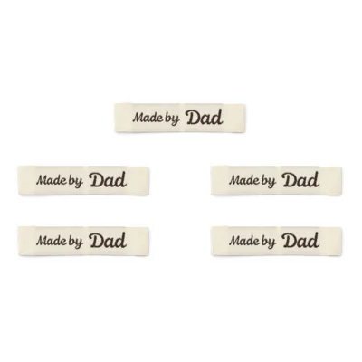 LindeHobby Made By Etikett (7 cm x 1 cm), Natur, 5 Stück