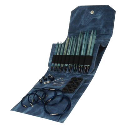 LYKKE Austauschbares Rundstricknadel-Set Indigo Long, Blau, Verschiedene Längen