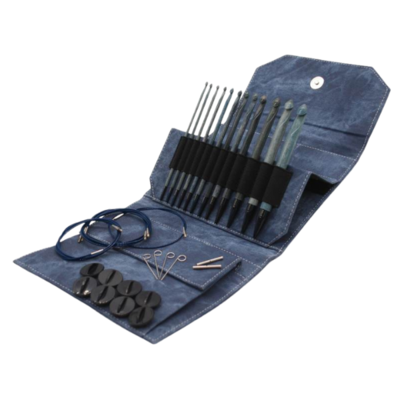 LYKKE Austauschbare Tunesischer Häkelnadelnset Indigo, Blau, 15 cm