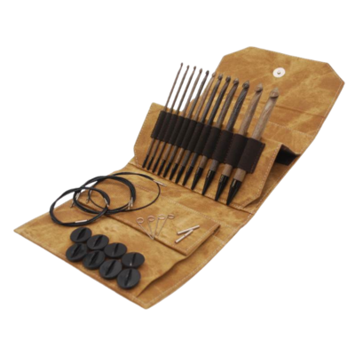 LYKKE Set Auswechselbarer Tunesischer Häkelnadeln Umber, Tan, 15 cm