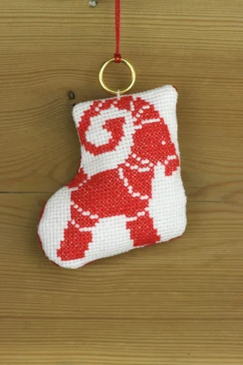 Stickset Socke m/Weihnachtsbock 8 x 8 cm