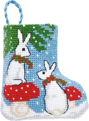 Stickset Kanin Weihnachtsstrumpf 7 x 8 cm