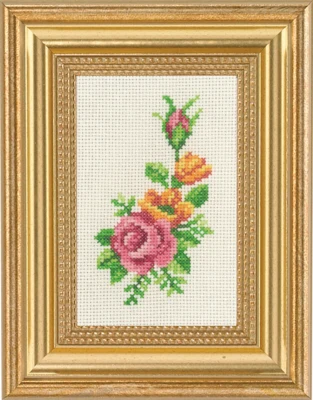 Stickset Rose und gelbe Blumen 9 x 14 cm