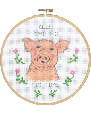 Stickset Keep Smiling Pig Time 5810/18 18Ø
