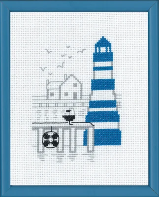 Stickset Blauer Leuchtturm R5741 18 x 14 cm
