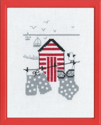 Stickset Rotes Badehaus R5741 18 x 14 cm
