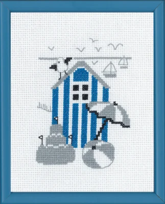 Stickpackung Blaues Badehaus R5741 18 x 14 cm