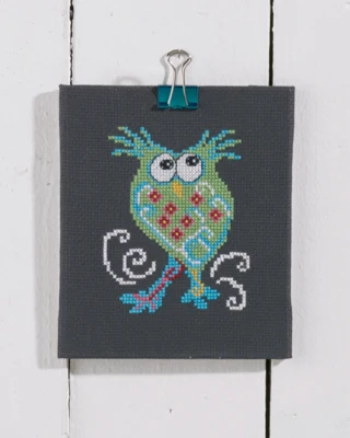 Stickset Grüner Eule 11 x 13 cm