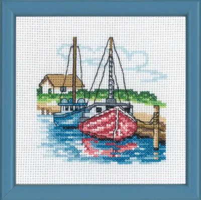 Stickset Zwei Segelschiffe R5592 13 x 13 cm