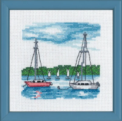 Stickset Weiße Segelschiffe R 5592 13 x 13 cm