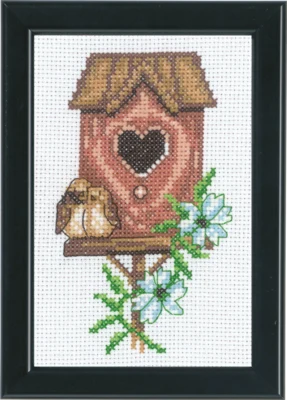 Stickset Vogelhäuser Rosa 9 x 14 cm