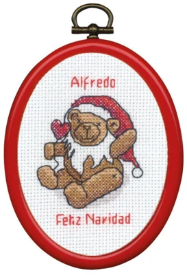 Stickset Weihnachtswichtel-Teddy m/5961/30 7 x 9 cm