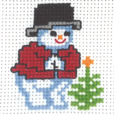Stickset Schneemann mit Tannenbaum 10 x 10 cm