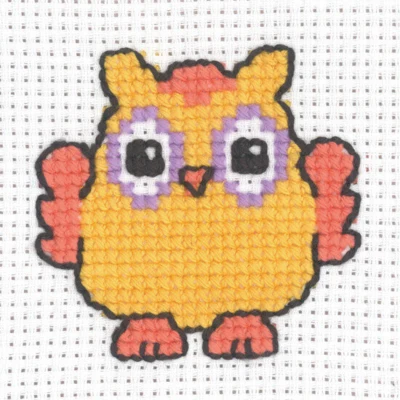 Stickset Eule Orange 8 x 8 cm