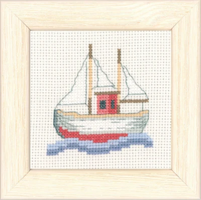Stickset Fischerboot 9 x 9 cm R5376