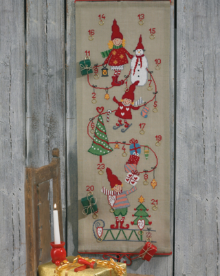 Stickset Weihnachtswichtel mit Schlitten & Geschenken