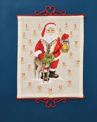 Stickset Weihnachtsmann und Reh 35 x 43 cm B5125/35