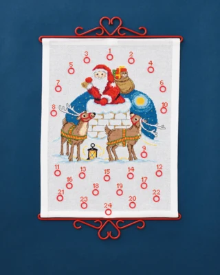 Stickset Weihnachtsmann im Schornstein 32 x 42 cm B5125/32