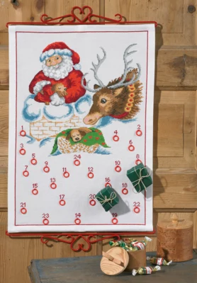 Stickset Weihnachtsmann im Schornstein 5125/38 38x