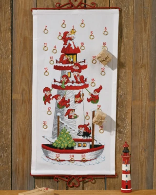 Stickpackung Wichtel Leuchtturm B5125/35 35 x 68 cm