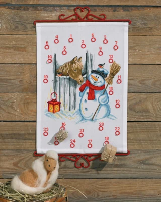 Stickpackung Schneemann & Pferd B5125/32 32 x 45 cm