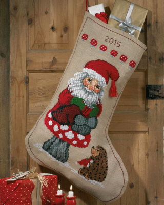 Stickerei-Set Weihnachtswichtel und Igel 60 x 84 cm