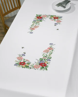 Stickset Wiesenblumen 140 x 230 cm