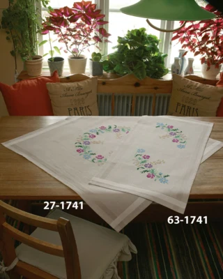 Stickset Blumen im Kreuzstich 40 x 80 cm