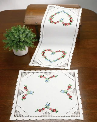 Stickpackung Hardanger Herz 29 x 69 cm
