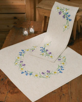 Stickerei-Kit Frühlingsblumen 24 x 66 cm