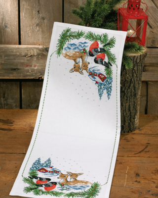 Stickset Reh im Schnee 33 x 90 cm
