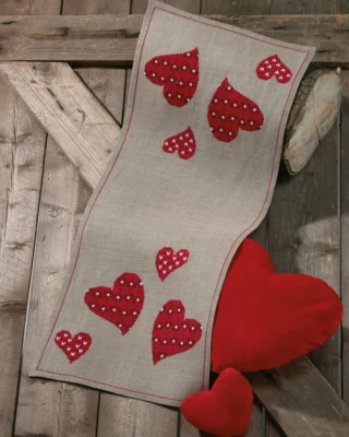 Stickset Rote Herzen 40 x 96 cm
