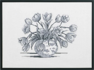 Stickset Graue Tulpen R5632 58 x 42 cm