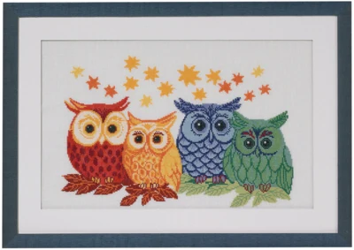 Stickset Eulen in allen Farben 56 x 38 cm