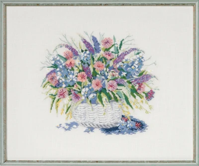Stickset Korb mit Blumen II 48x40 cm