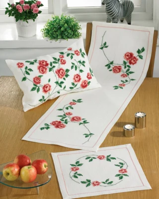 Stickset Rosa Rosen 36 x 110 cm