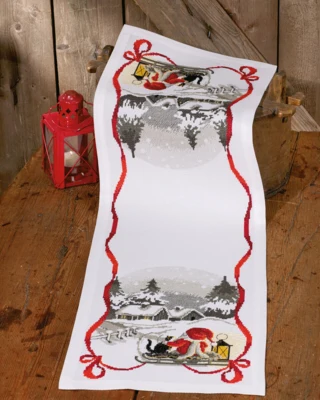Stickset Weihnachtsmann in der Nacht 34 x 100 cm