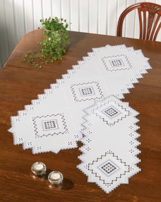 Stickset Grau Hardanger 39 x 105 cm