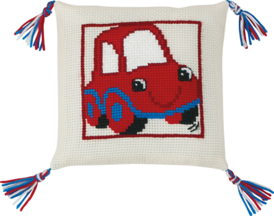 Stickerei-Set Das rote Auto 28 x 28 cm