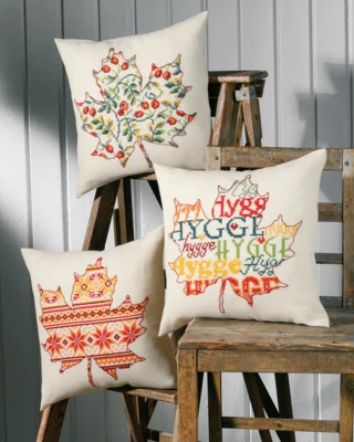 Stickpackung Blatt m/Muster 40x40 cm