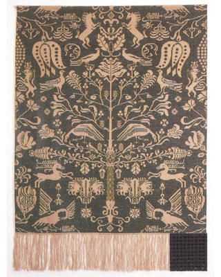 Stickset Beidewand dunkelgrün 101 x 140 cm