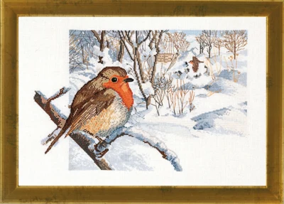 Stickerei-Kit Rotkehlchen R5350 47 x 34 cm