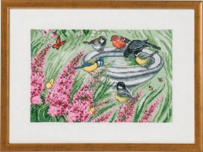 Stickset Das Vogelhaus im Garten R5350 47 x 34 cm