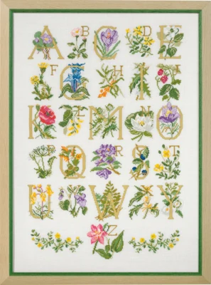Stickpackung Blumen ABC 45 x 62 cm